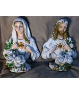 Vintage Sacred Heart Religious Jesus Christ and Mary Sacred Heart Statue... - $1,670.71 MXN
