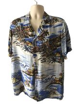 Casual Wear Hawaii Tropical Hawaiian Shirt Button Down Top Blue Large L - $29.99