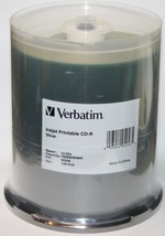 Verbatim InkJet Printable Silver CD-R - 52x 700MB  Spindle 100 discs 95256 - £14.85 GBP
