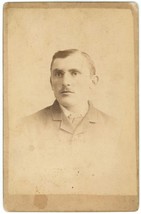 Circa 1880&#39;S Antique Cabinet Card Of Handsoe Young Man In Suit An Tie - £7.41 GBP