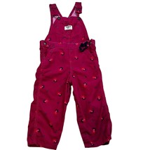 Osh Kosh corduroy girls overalls pants red floral 24 months - £11.51 GBP