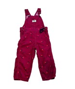 Osh Kosh corduroy girls overalls pants red floral 24 months - £11.49 GBP