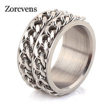 ZORCVENS Men&#39;s jewelry fashion Stainless steel chain spinner rings for man and w - £7.69 GBP