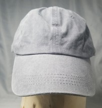 Baseball Hat Cap Grey 100% Cotton Adjustable Strap Washed Look Blank - $4.85
