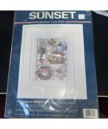 Sunset Victorian Mementos 11&quot;x14&quot; Stamped Counted Cross Stitch Kit 13092... - $19.79