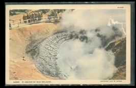 Vintage Paper Linen Postcard Crater Of Mud Volcano Haynes Yellowstone Park WY - £7.78 GBP