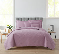Lavender Dream Full/Queen 5pc Bedspread Coverlet Quilt Set Diamond Weave Design - $61.98