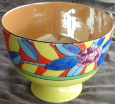 Lovely Colorful Ceramic Footed Compote Bowl - Gorgeous Bright Pattern - Vgc - £23.93 GBP