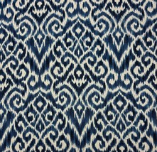 Waverly Williamsburg Thompson Ikat Ink Blue Multiuse Linen Fabric By Yard 54&quot;W - £12.54 GBP