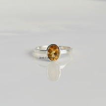 Natural Citrine Oval Gemstone 925 Sterling Silver Anniversary Ring Women... - $9.90+