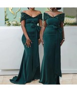 Emerald Green Bridesmaid Dresses Mermaid,Long Trumpet Party Dress for We... - $138.80