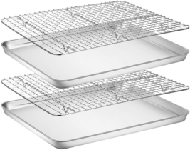 Baking Sheet with Rack Set [2 Pans + 2 Racks],  Stainless Steel Cookie S - $1,273.10 MXN