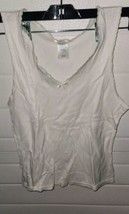 Womens Medium Cuddl Duds Cream Off White Tank Night Shirt Lace Trim - £7.85 GBP