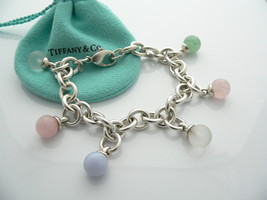 Tiffany &amp; Co Gemstone Bracelet Dangle Charm Bangle Silver Gift Love Pouch Art - £1,046.40 GBP
