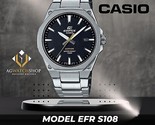 Casio Edifice Slimline Herrenuhr mit Saphirglas, schwarzem Zifferblatt u... - £88.46 GBP