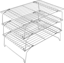 P&amp;P CHEF 3-Tier Cooling Rack Set, Stackable Stainless Steel Baking Cooling Roast - £26.18 GBP