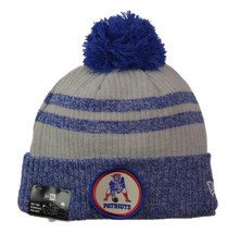 New England Patriots New Era NFL Retro Team Logo Knit Beanie, Winter Hat w/ Pom - £23.46 GBP