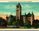 Spokane County Courthouse Spokane Washington WA UNP Unused Linen Postcar... - $2.92