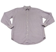 Peter Millar Men&#39;s Large Cotton Plaid Nanoluxe Long Sleeve Button Down Shirt - £23.79 GBP