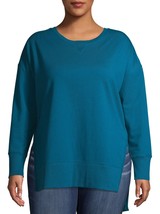 Terra &amp; Sky Women&#39;s Plus French Terry Sweatshirt Size 2X (20-22) Corsair Blue - £16.45 GBP