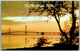 Straits of Mackinac At Sunset Michigan MI Chrome Postcard F14 - £2.28 GBP