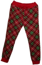 Mens Plaid Track Pants Galaxy by Harvic Drawstring Knit pockets Tartan Red - £10.18 GBP