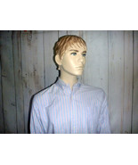 L.L Bean Men&#39;s Large Shirt Blue &amp; Pink Striped L/S All Cotton Button Dow... - $38.52 CAD