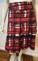 New York &amp; Co. Red, Black, and White Plaid  Pleated Skirt Size 14 - £11.28 GBP
