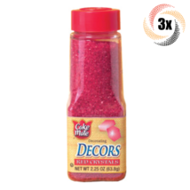 3x Shakers Cake Mate Decorating Decors Red Crystals | 2.25oz | Fast Ship... - £12.32 GBP