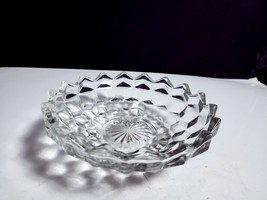 Vintage Fostoria Early AMERICAN Clear Cubist 6 1/4&quot; Footed Bon Bon Candy Dish - £7.00 GBP