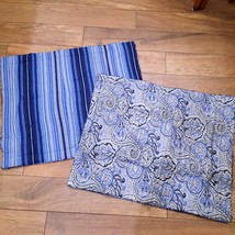 Waverly Paddock Shawl set 2 EURO shams pillow cases square blue white paisley - £36.88 GBP