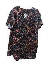 Torrid 2 2X Milly Harper Tunic Top Blouse Shirt Floral Black Womend Gift New NWT - £31.87 GBP