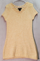 Mercer &amp; Madison Sweater Dress Womens Medium Yellow Knit Short Sleeve Round Neck - £13.09 GBP