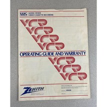 Vintage Zenith Model VR1830 Video Cassette Recorder Operating Guide Booklet - $12.86