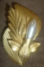 GORGEOUS GOLD FILLED WITH BIG FAUX PEARL VINTAGE BROOCH PIN CALLA FLOWER - £4.48 GBP