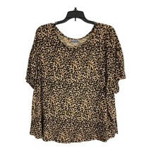 Old Navy Womens Shirt Adult Size XXL Black Cheetah Short Sleeve Knit Top Blouse - £15.21 GBP