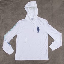 Polo Ralph Lauren Long Sleeve Big Pony Hooded T-shirt White Size MEDIUM (Defect) - $19.55