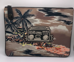 Coach X Keith Haring Pouch Limited Edition Hawaiian Brown Boombox Clutch 28731 - £118.42 GBP