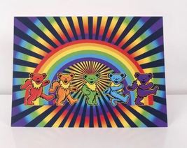 Grateful Dead Dancing Bears Rainbow   Greeting Card    - $5.99