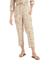 Charter Club Womens Linen Animal Print Drawstring Cropped Pants Size XL - £16.90 GBP