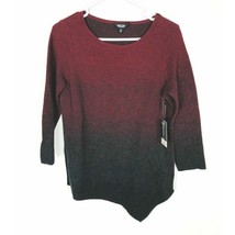 Simply Vera Womans XS Long Sleeve Cotton Blend Shirt Shimmer Maroon Blac... - £16.72 GBP