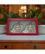 Vintage Mint Dillard&#39;s Trimmings Blown Glass Angels Ornaments 6&quot;x5&quot; W/ B... - $40.31 CAD