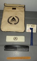 Vintage Delta Airlines Leather Amenity Kit Toothbrush &amp; Toothpaste Comb ... - $368.57 MXN