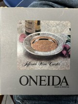 Oneida Jefferson Wine Coaster Made In USA 7 3/4” Silver plate On Brass - £15.97 GBP