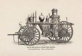 Fifth Size Single Steam Fire Engine: Crane-Necked Frames - Art Print - £16.44 GBP+