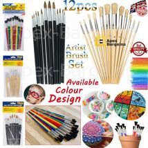 APXB 12pcs Artist Brush Set - Round Head Tip, 12 Sizes Paint Art Hobby Craft Bru - £3.12 GBP