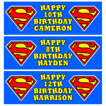 SUPERMAN Personalised Birthday Banner - Superman Birthday Party Banner -... - $5.42