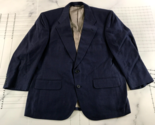 Saks Fifth Avenue Sport Coat Mens 44 Blue Two Button Raw Pure Silk Blazer - $49.49