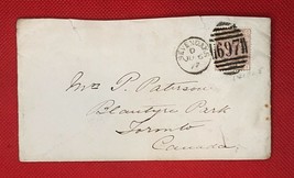 ZAYIX - 1877 Great Britain Sc# 67 Plate 5 - Seven Oaks to Toronto cover CV $105 - £19.76 GBP
