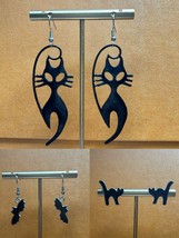 Enamel bat Earrings - Halloween Earrings - Black cat earrings- Scary Earrings -  - £4.79 GBP